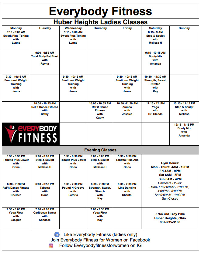 EveryBody Fitness Huber Heights Gym Ladies FREE 7Day Fitness Pass